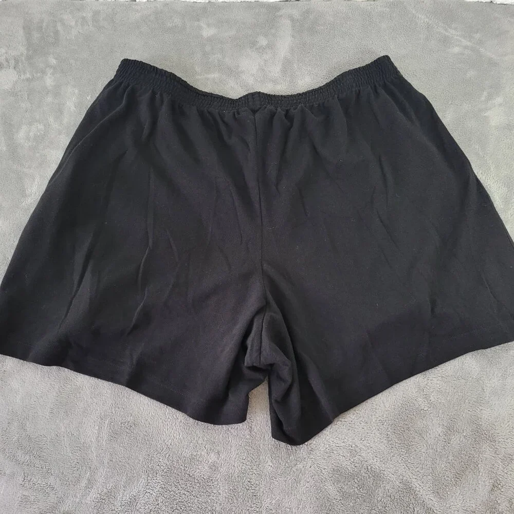 Victoria Jones Womens 2X Plus Black Cotton Shorts Giraffe Applique BLA154E